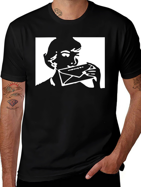 Envelope Licker Black Graphic T-Shirt