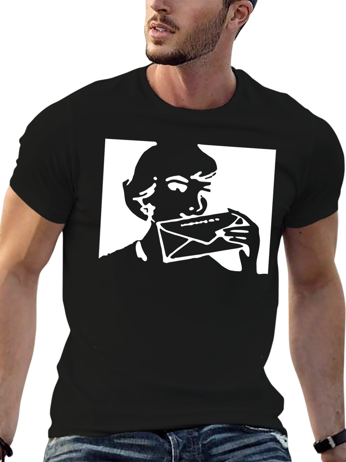 Envelope Licker Black Graphic T-Shirt