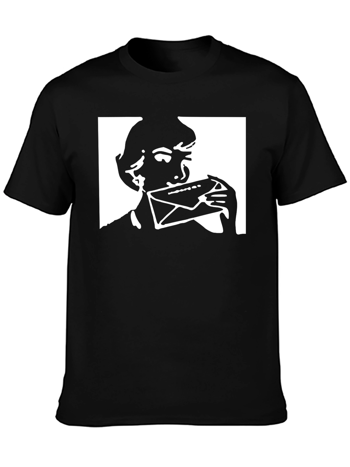 Envelope Licker Black Graphic T-Shirt