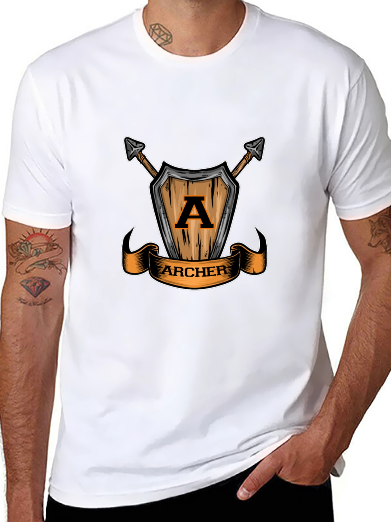 Archer T-Shirt: Shield & Arrows Design
