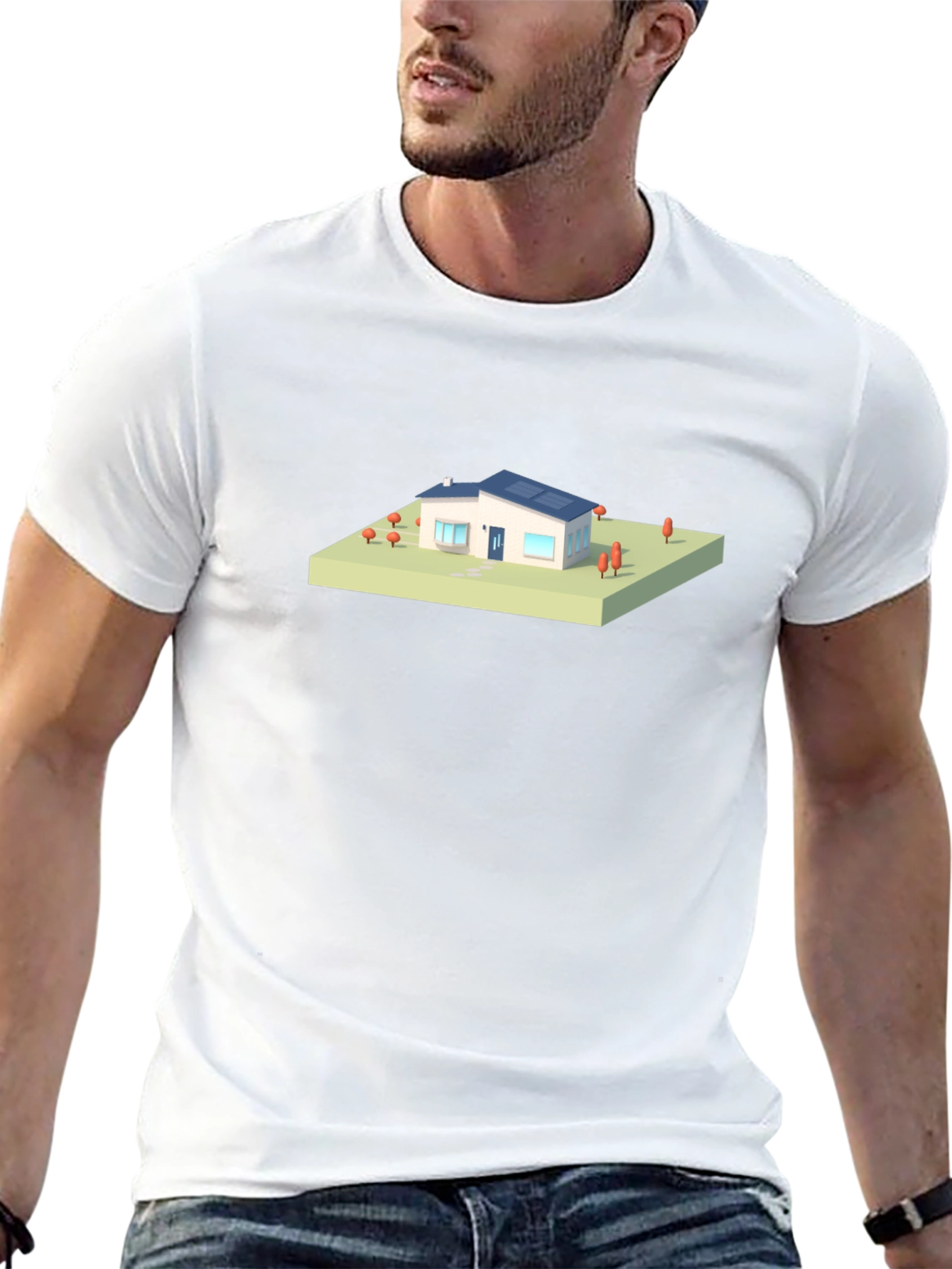 Modern House Graphic Tee - Black