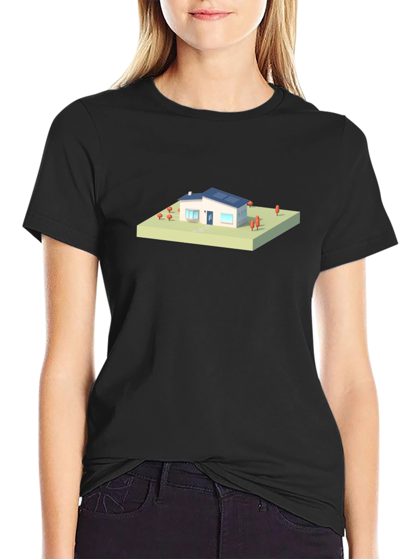 Modern House Graphic Tee - Black