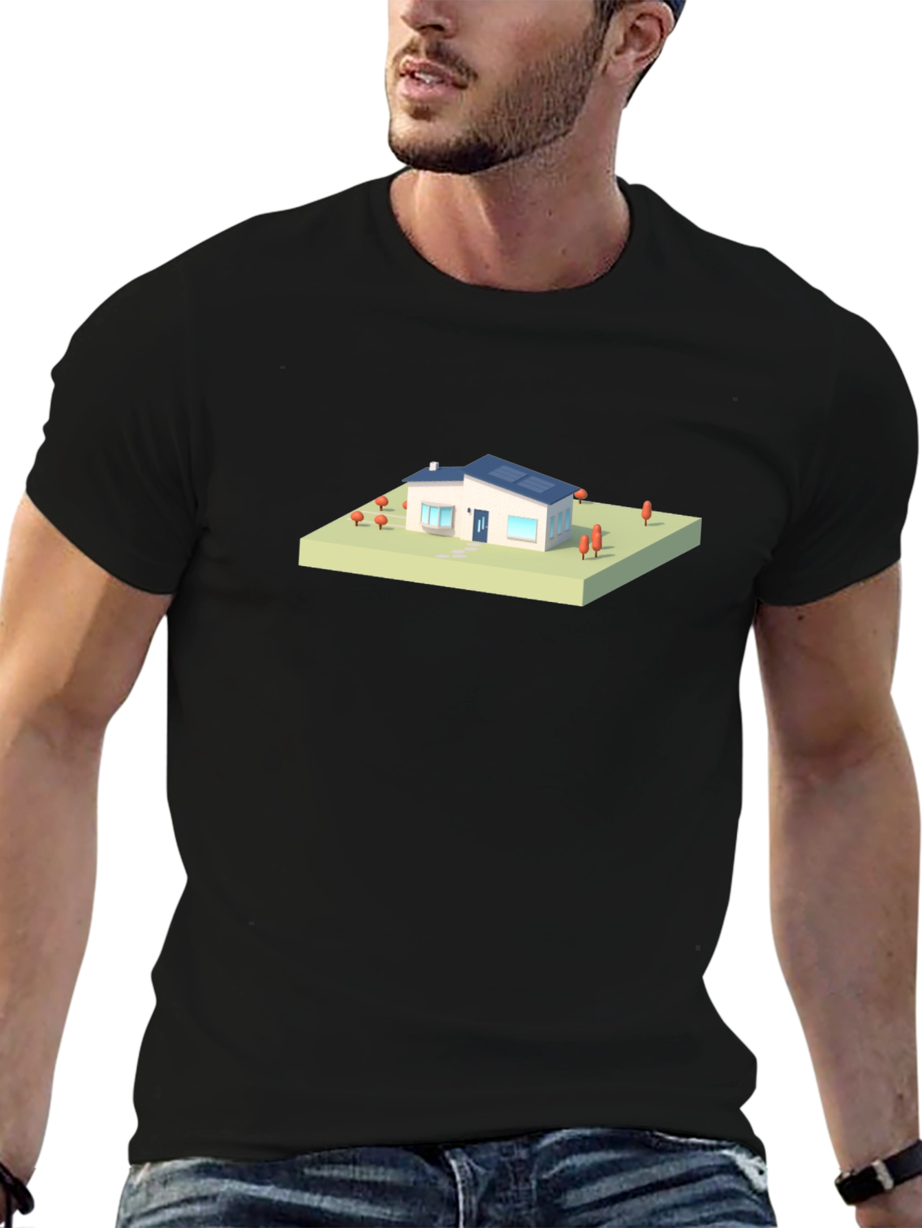 Modern House Graphic Tee - Black