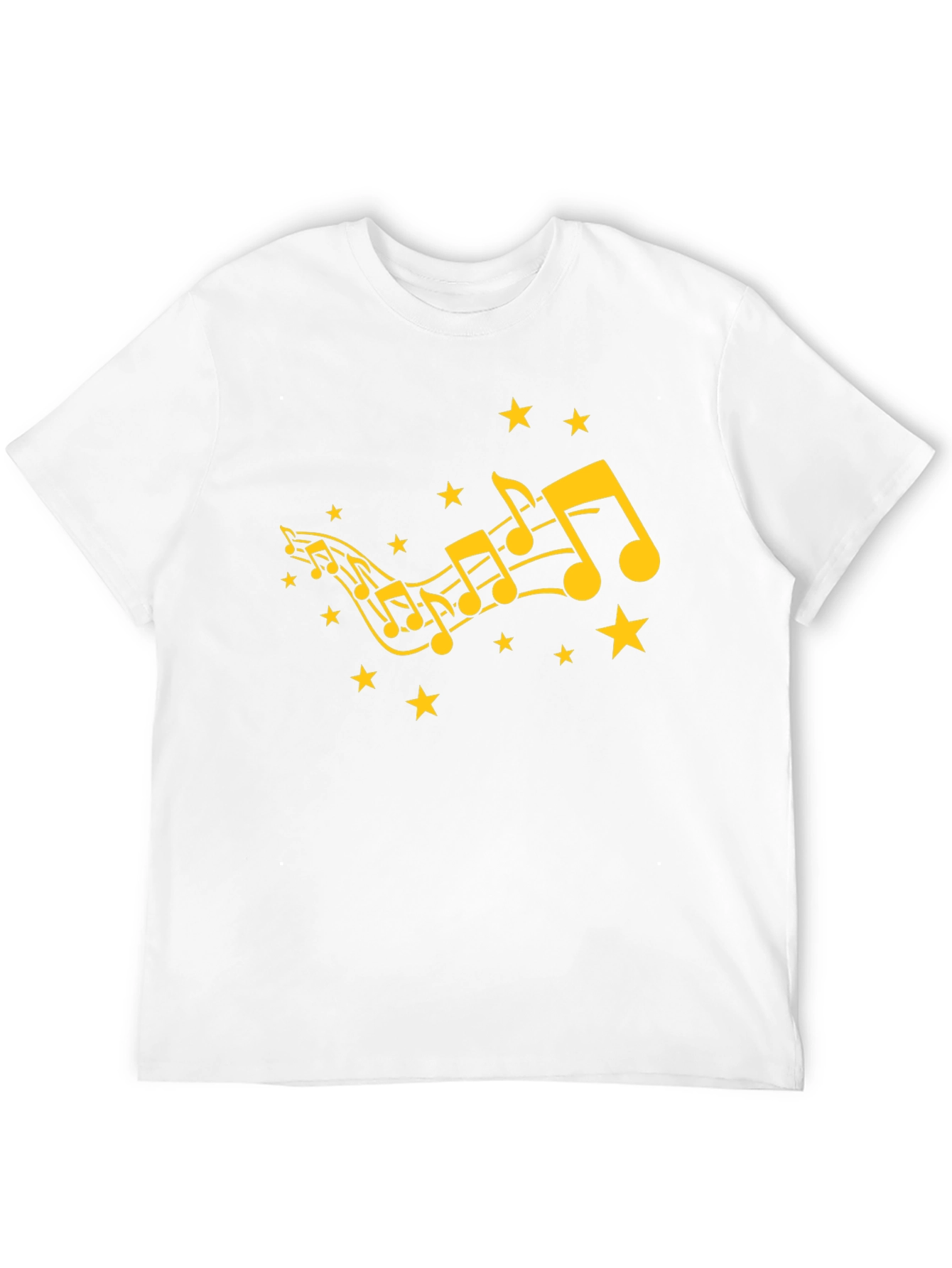 Musical Notes & Stars Black Graphic Tee