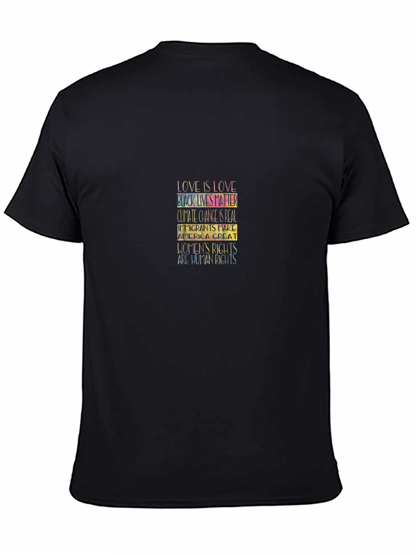 Equality Statement Black T-Shirt Love is Love Human Rights