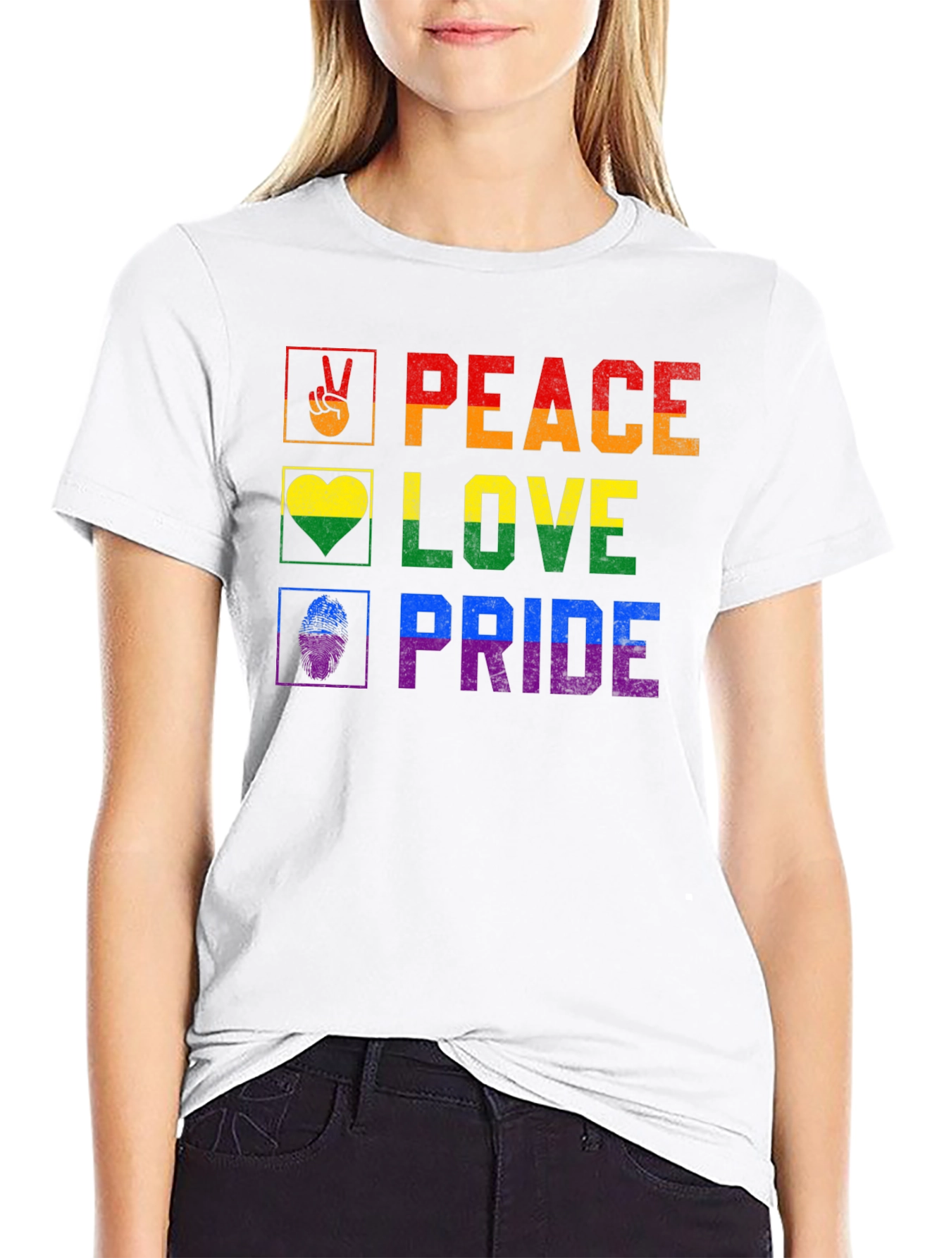 LGBTQ+ Pride Peace Love Graphic Tee