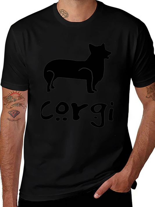 Corgi Silhouette Black T-Shirt - Dog Lover Tee