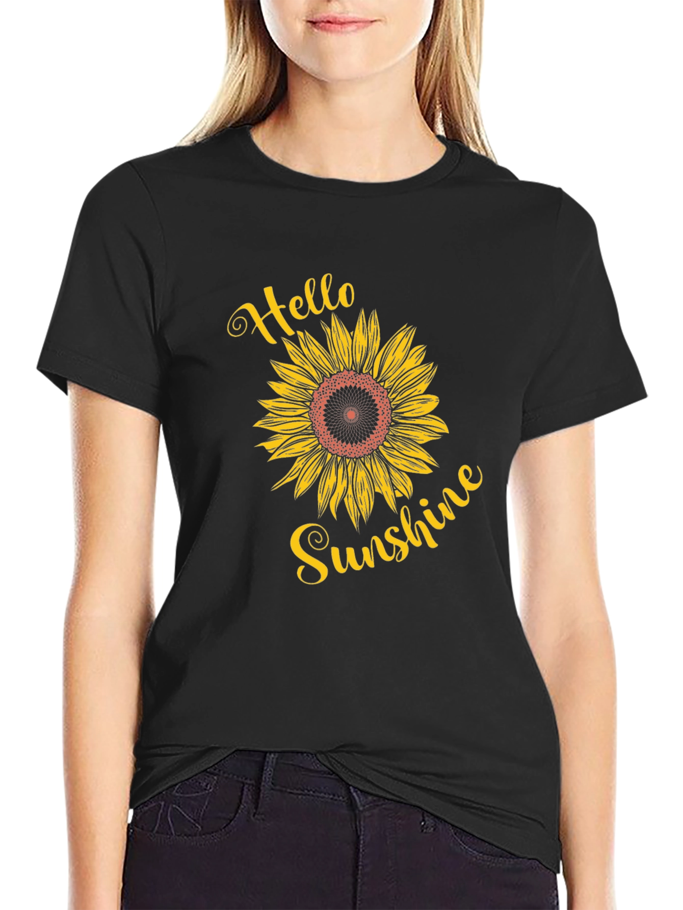 Hello Sunshine Sunflower Graphic Tee