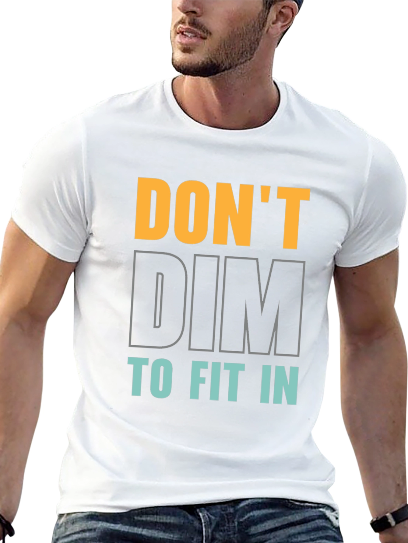 Dont Dim to Fit In Graphic Tee - Black