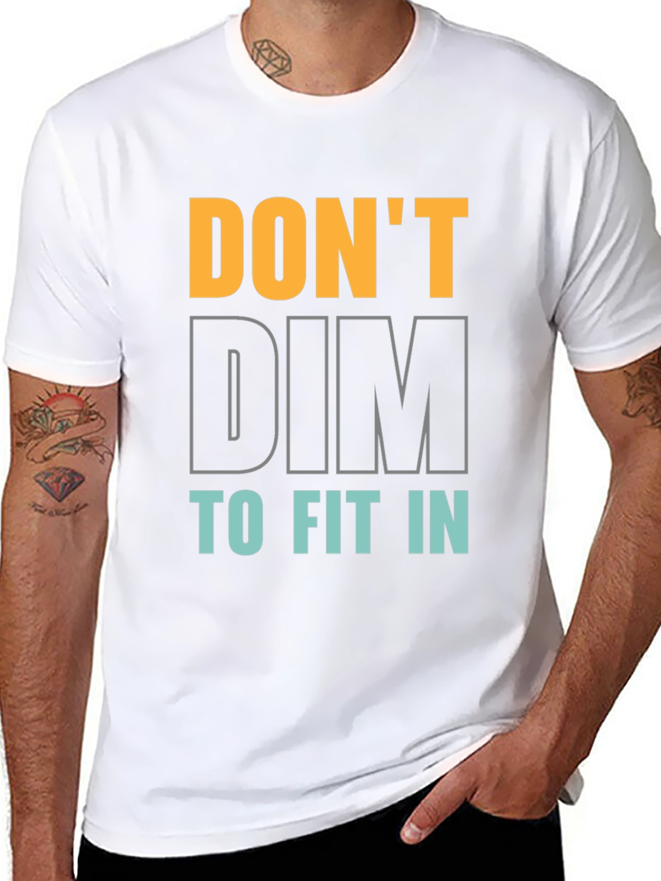Dont Dim to Fit In Graphic Tee - Black