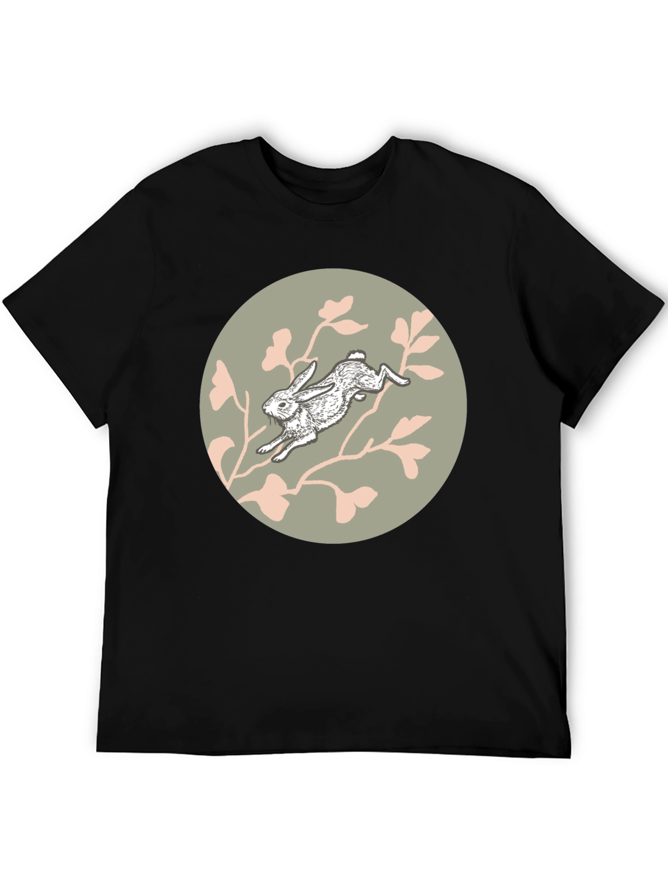 Rabbit Graphic Tee - Black Cotton Blend Shirt