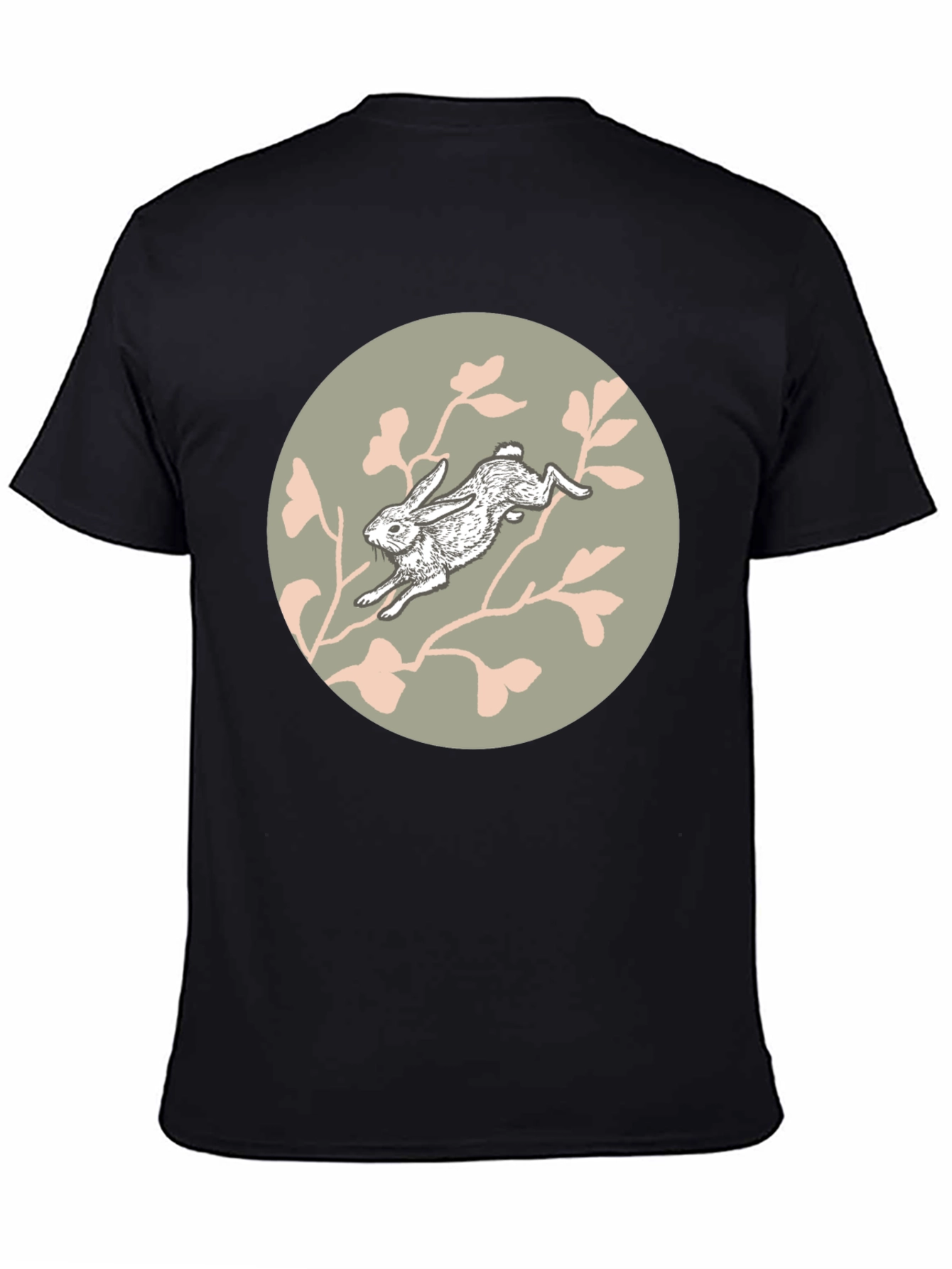 Rabbit Graphic Tee - Black Cotton Blend Shirt