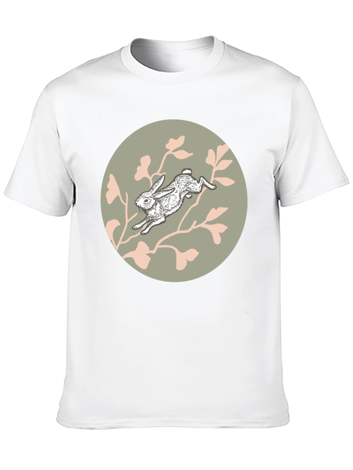Rabbit Graphic Tee - Black Cotton Blend Shirt