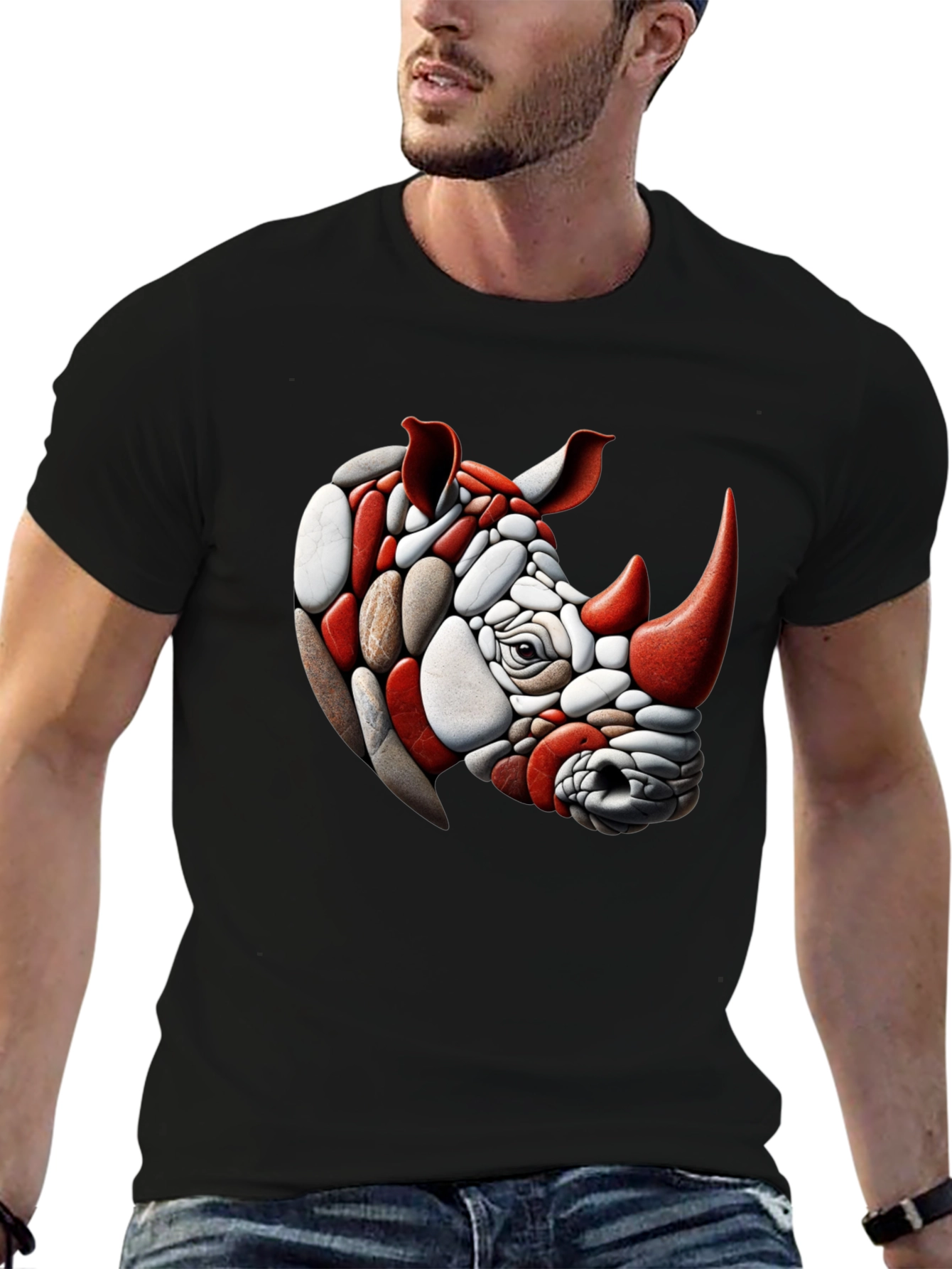 Rhinoceros Stone Art T-Shirt