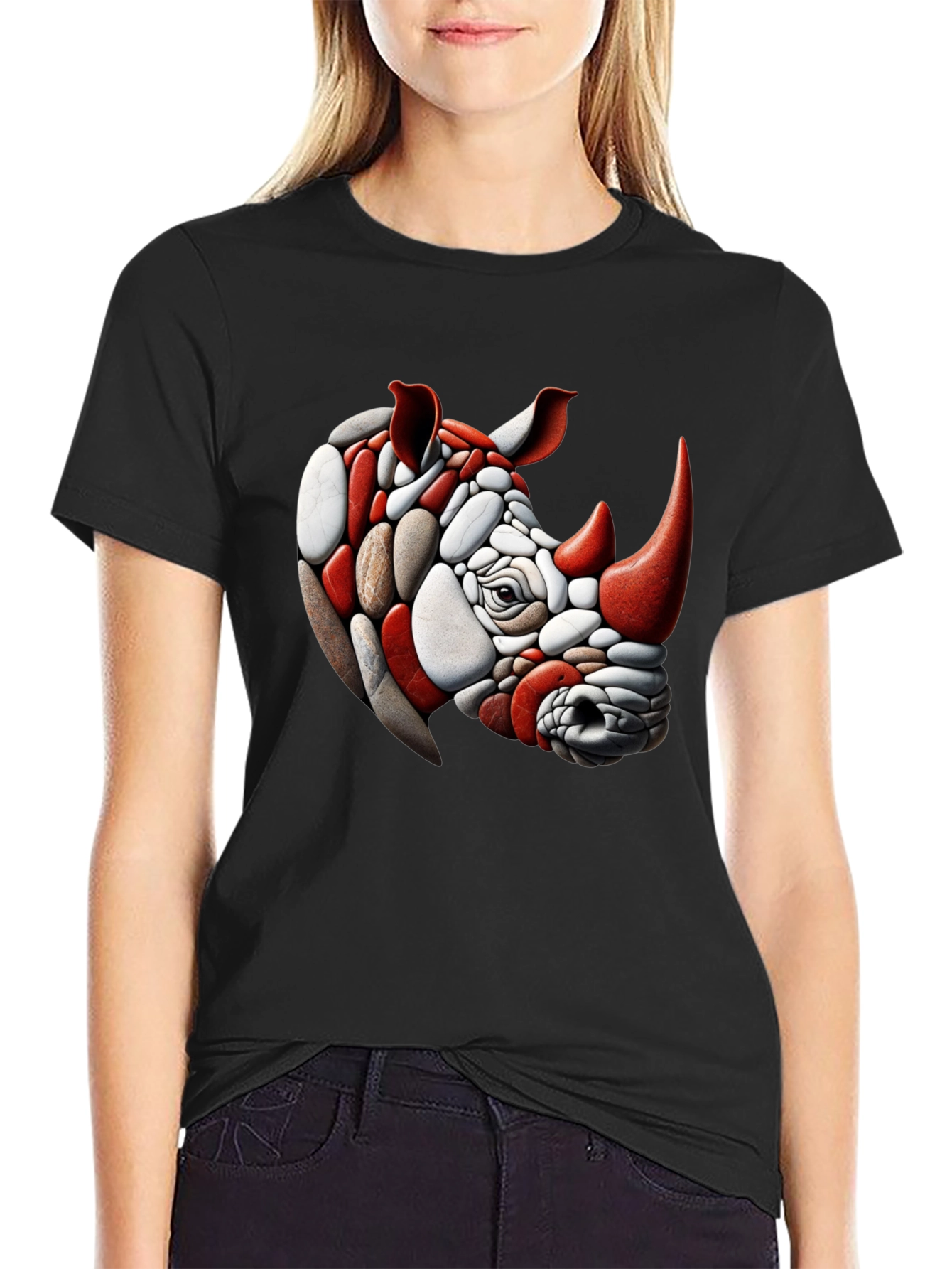 Rhinoceros Stone Art T-Shirt