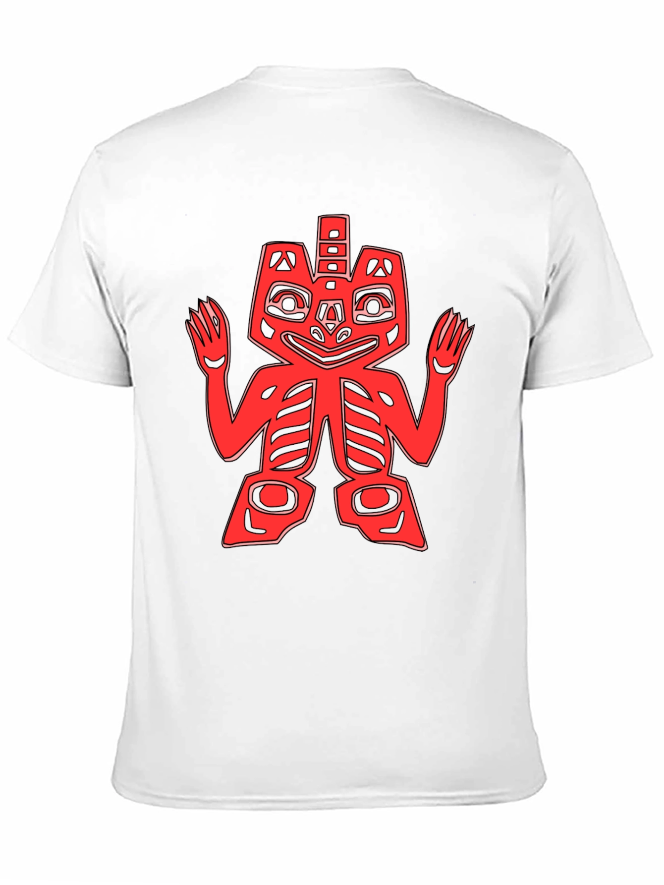 Red Totem Graphic Print Black T-Shirt