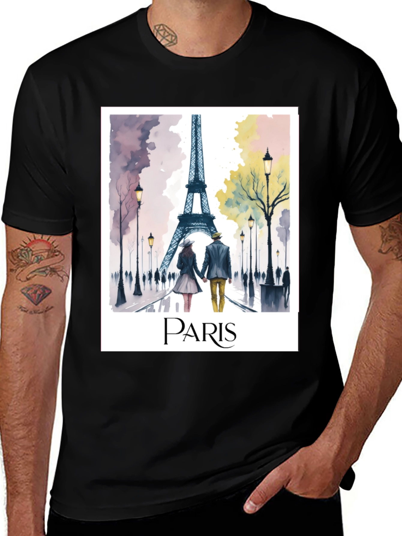 Paris Eiffel Tower Graphic T-Shirt - Romantic City Style
