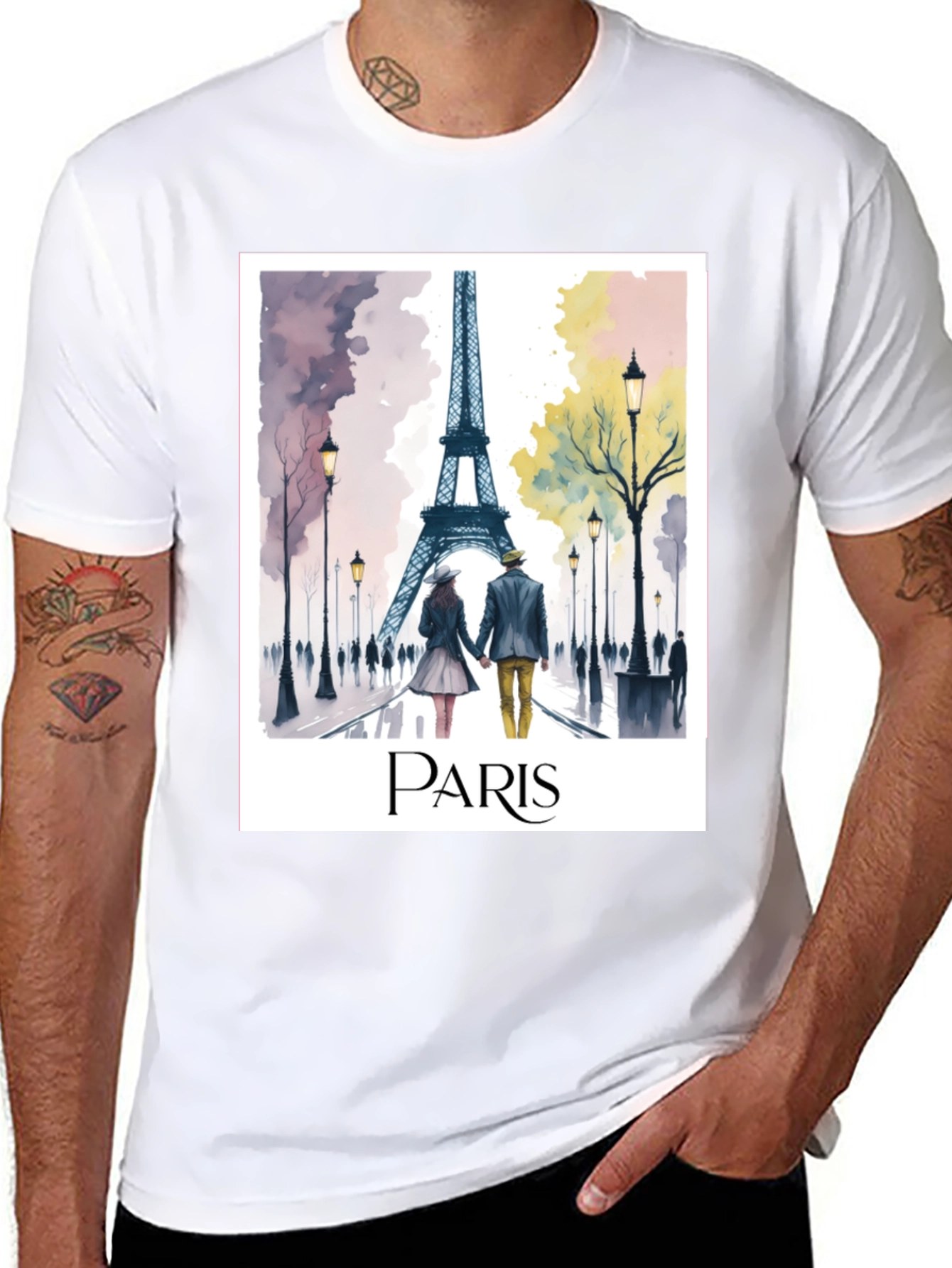 Paris Eiffel Tower Graphic T-Shirt - Romantic City Style