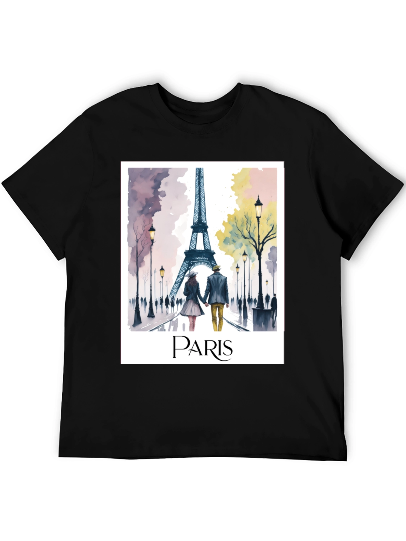 Paris Eiffel Tower Graphic T-Shirt - Romantic City Style