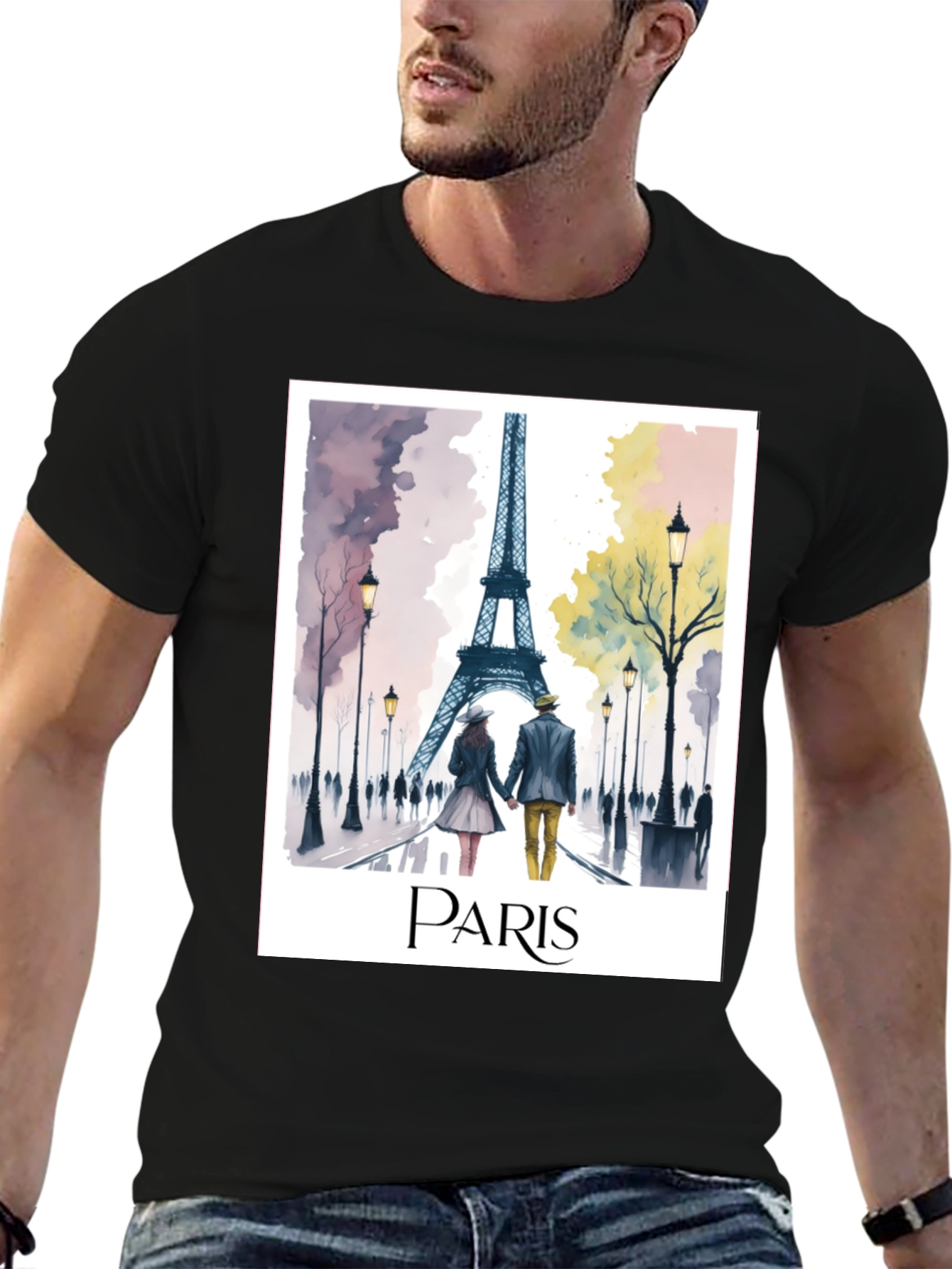Paris Eiffel Tower Graphic T-Shirt - Romantic City Style