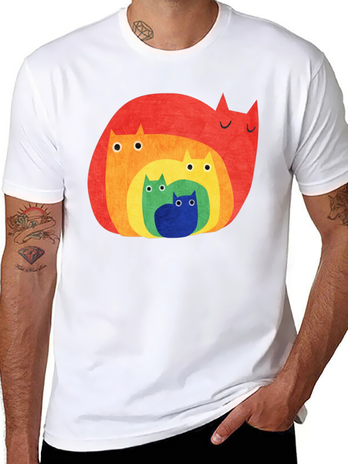 Rainbow Cat Family Graphic Tee
