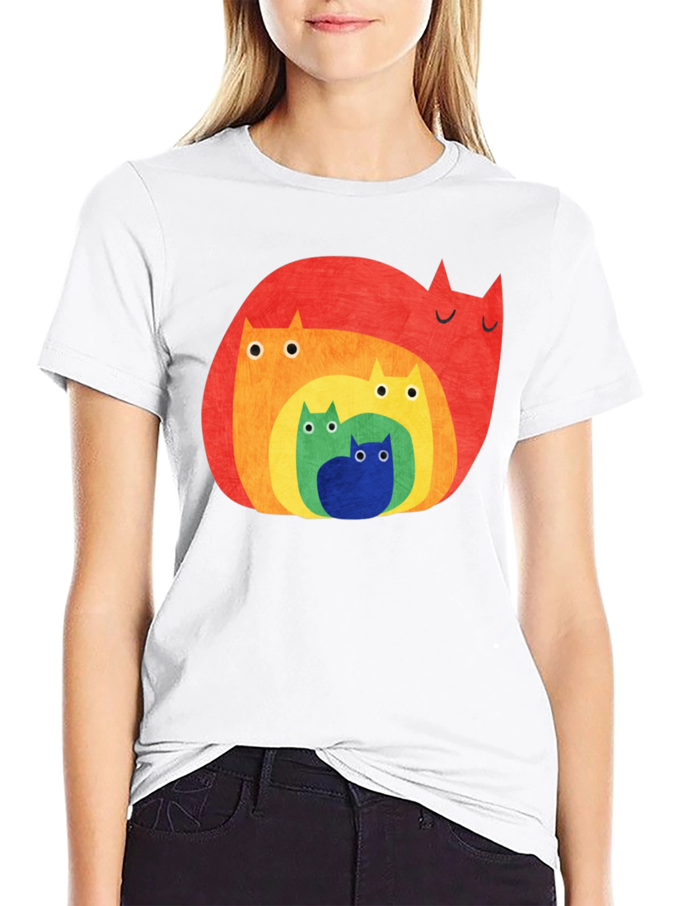 Rainbow Cat Family Graphic Tee