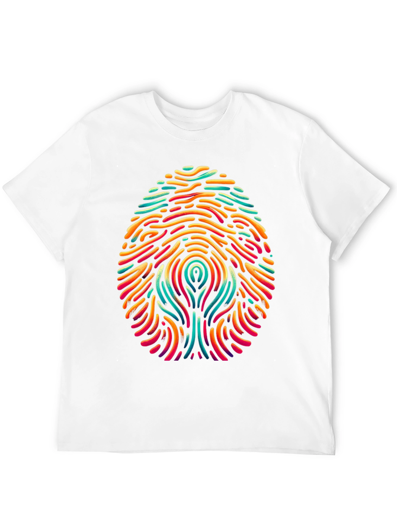 Abstract Fingerprint Graphic Tee - Modern Art Style