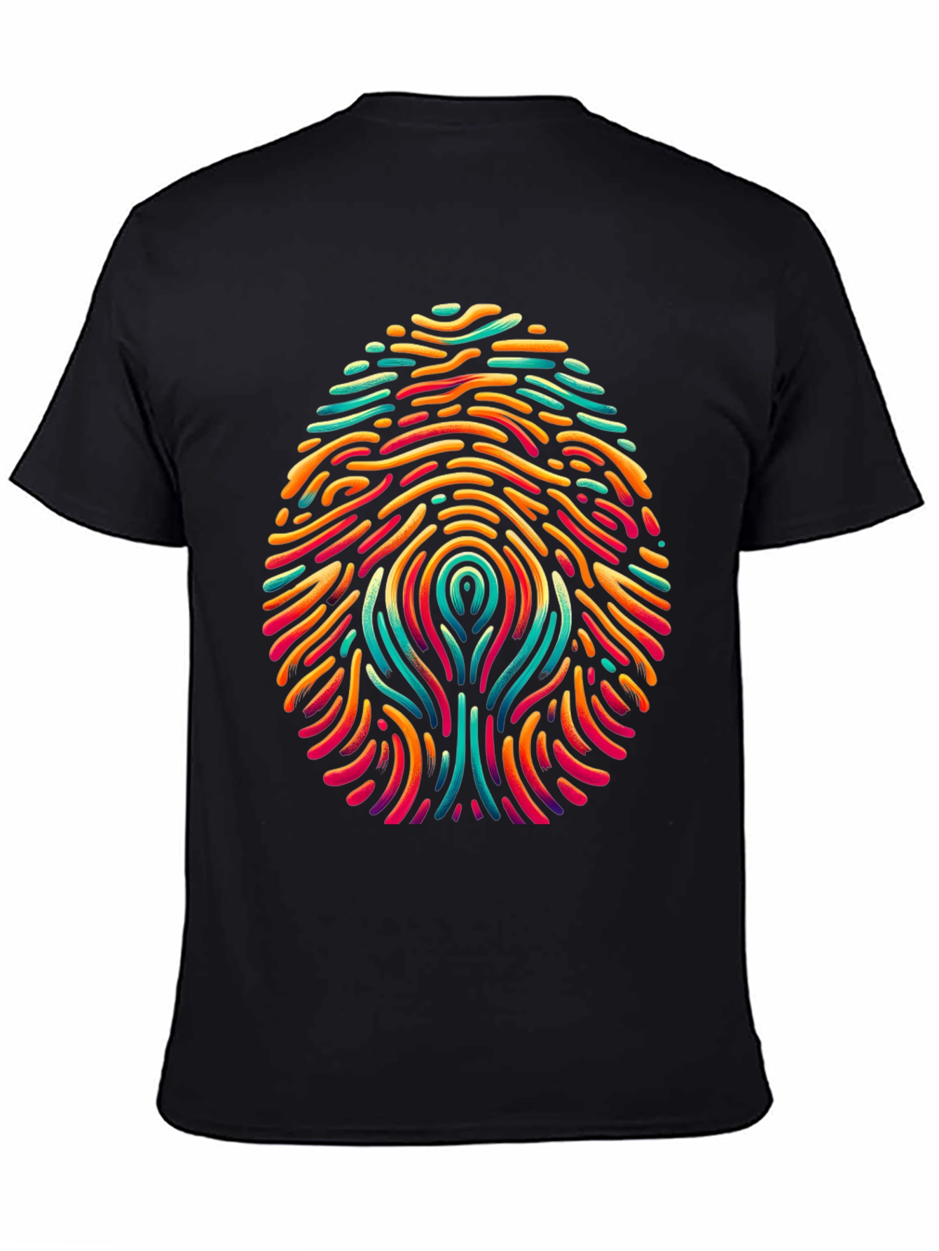 Abstract Fingerprint Graphic Tee - Modern Art Style