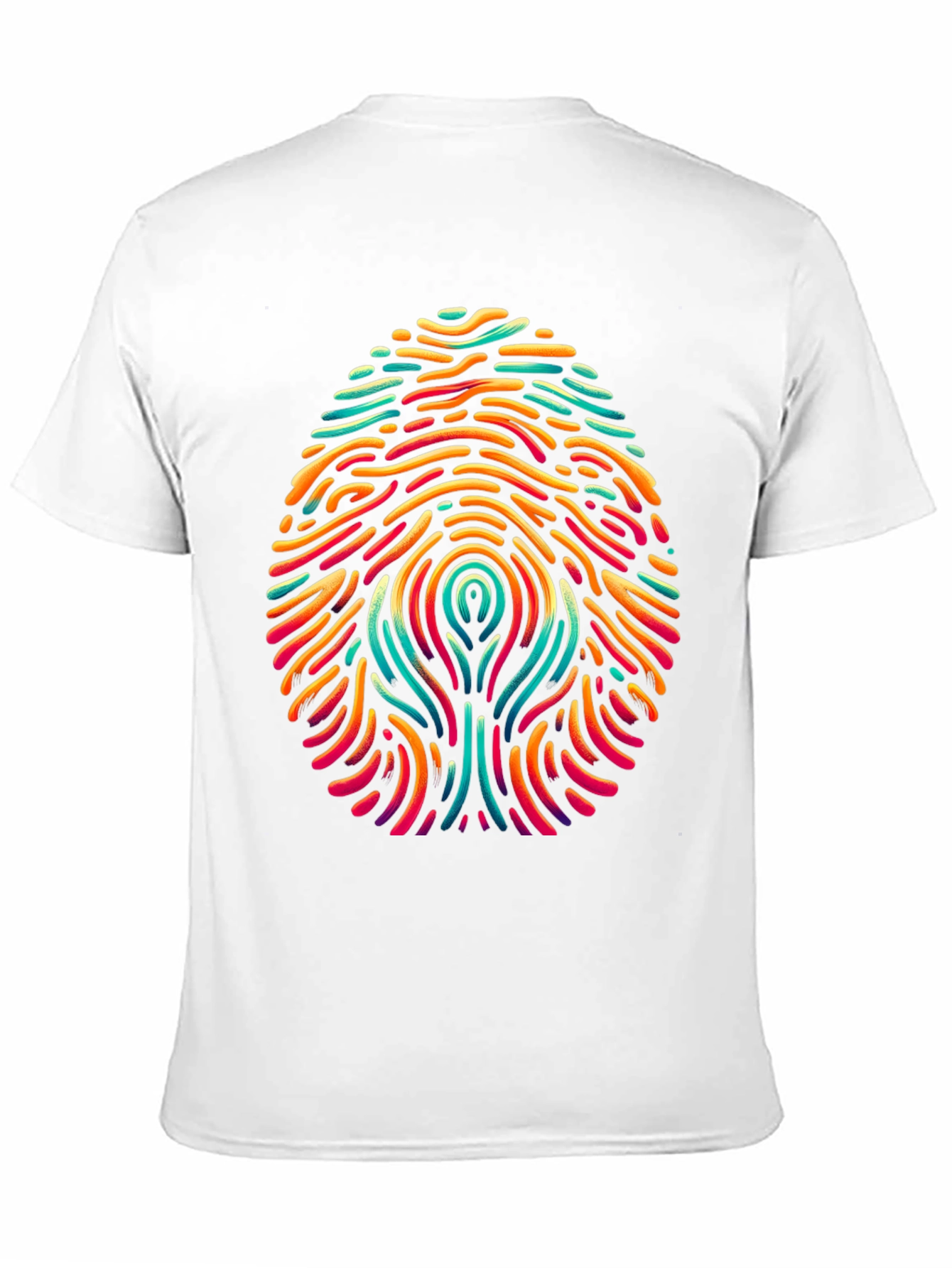 Abstract Fingerprint Graphic Tee - Modern Art Style