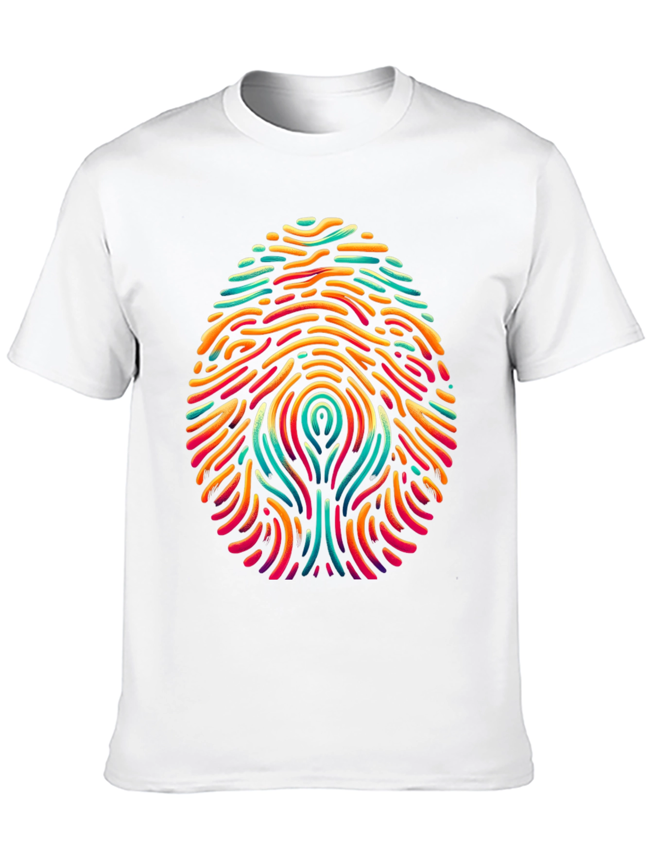 Abstract Fingerprint Graphic Tee - Modern Art Style