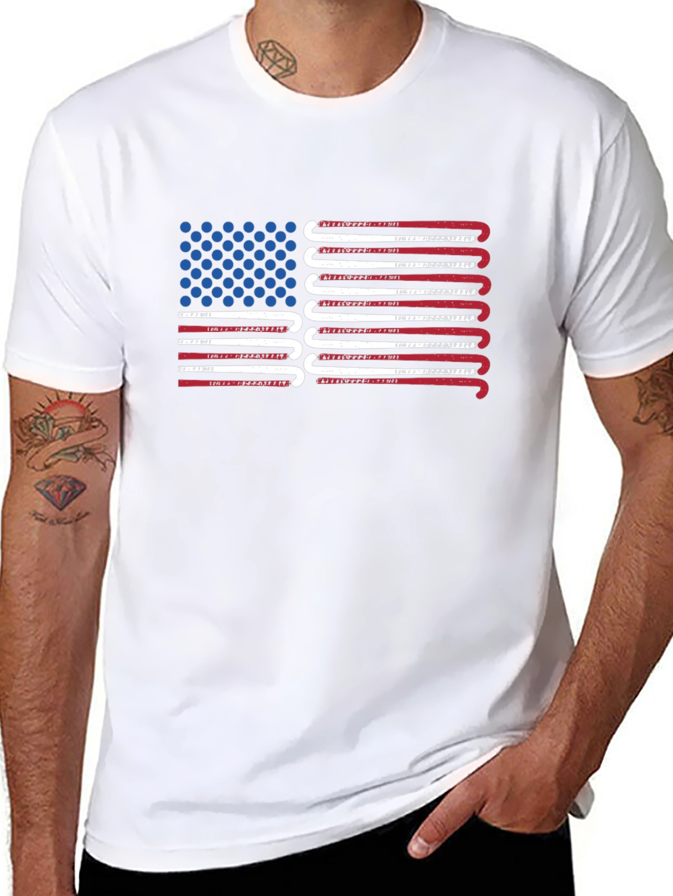 Hockey USA Flag Graphic T-Shirt