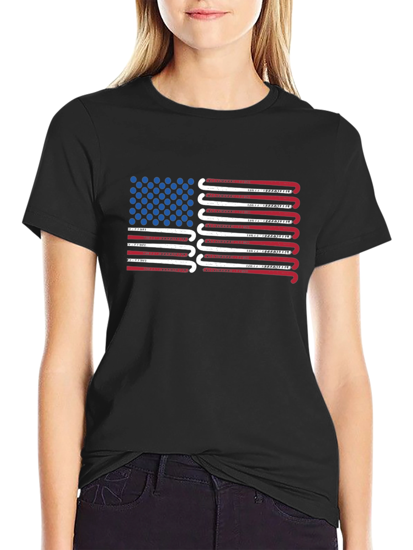 Hockey USA Flag Graphic T-Shirt