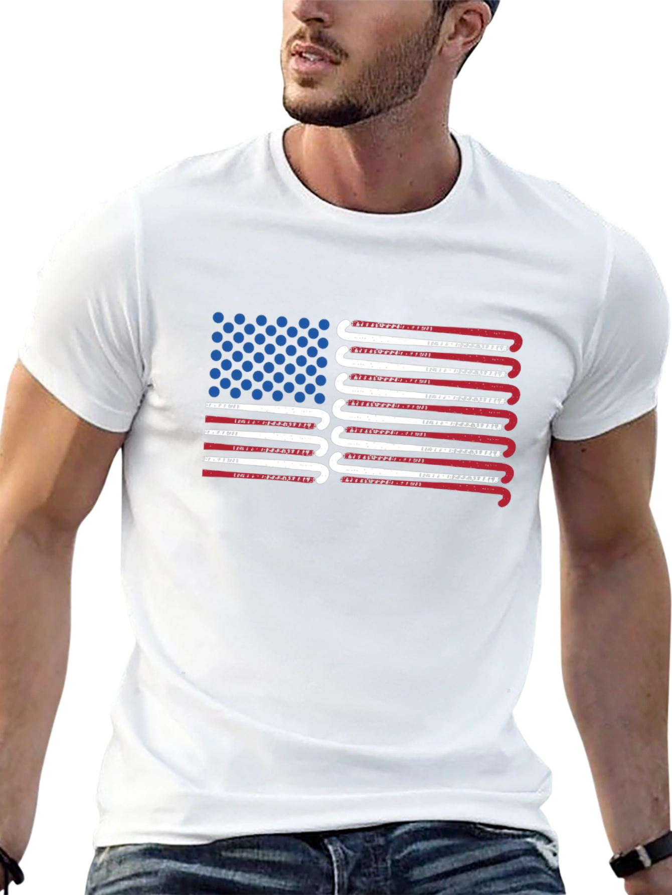 Hockey USA Flag Graphic T-Shirt