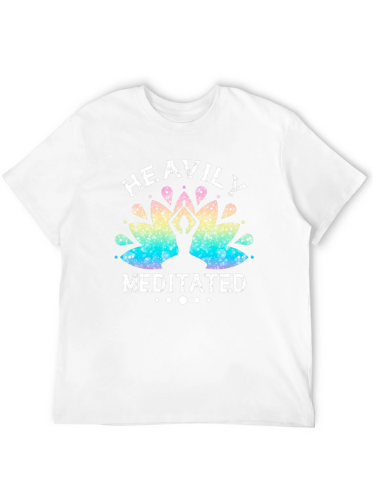 Heavily Meditated Yoga T-Shirt Black Cotton