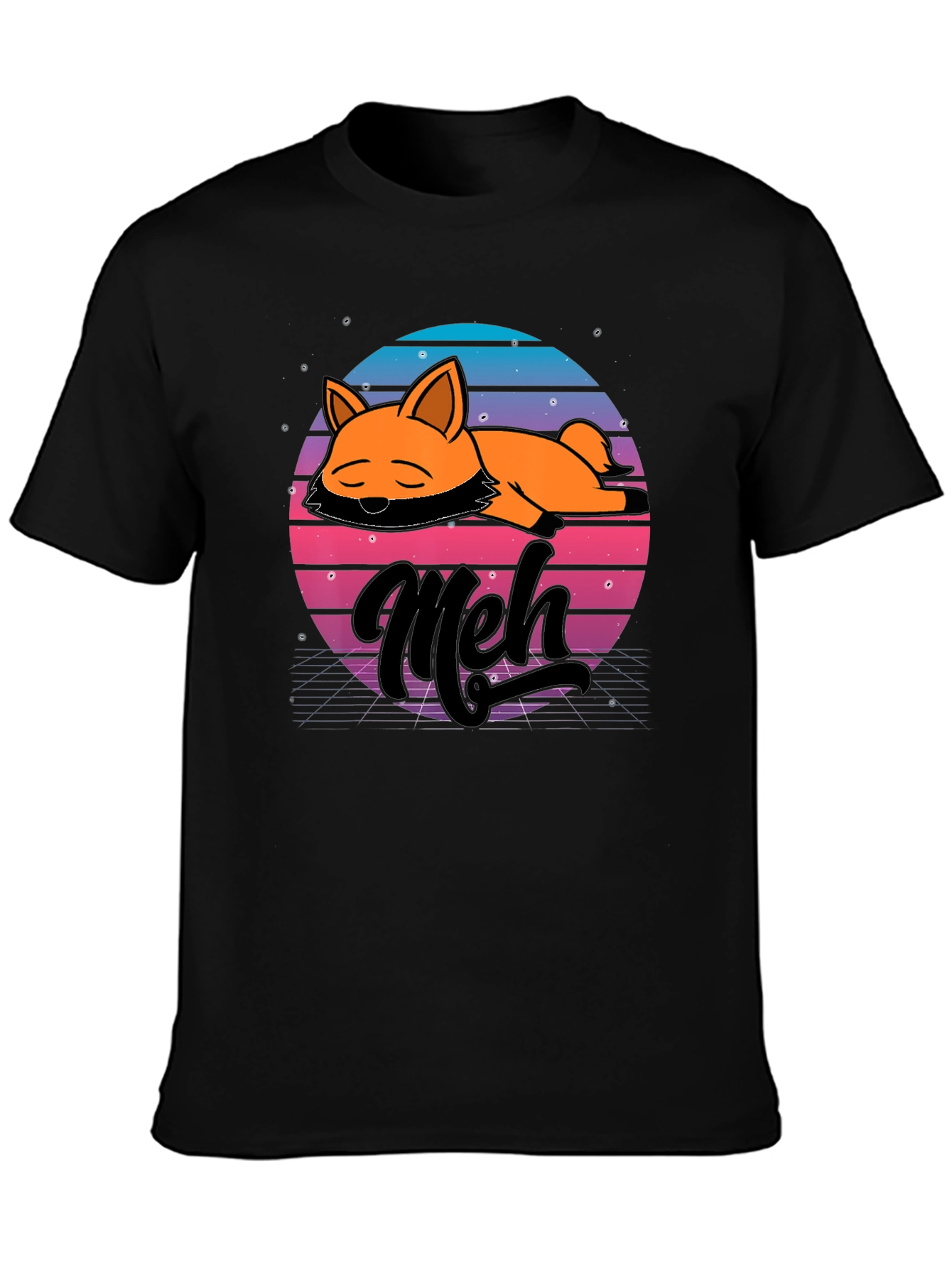 Meh Fox T-Shirt - Retro Vaporwave Style