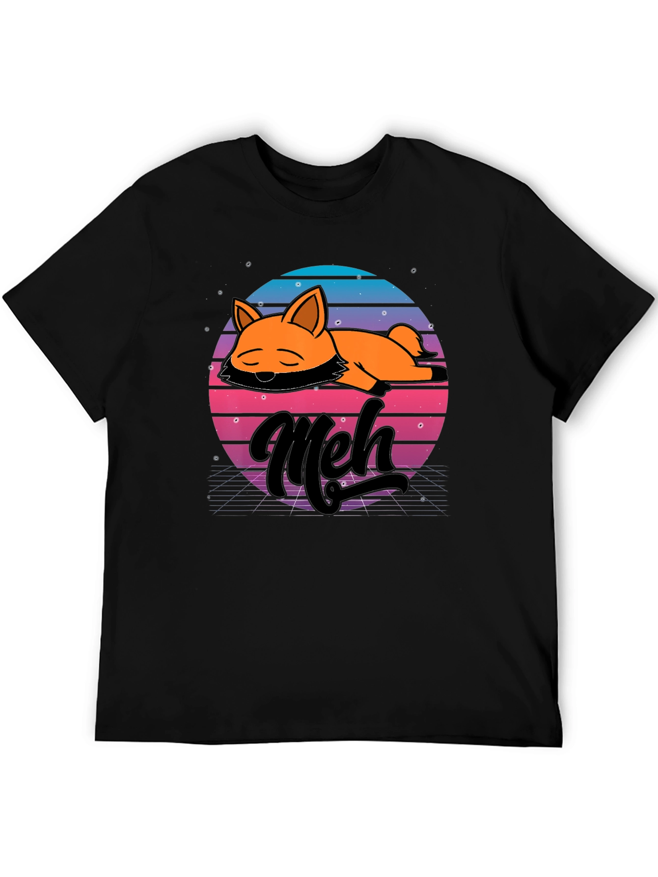 Meh Fox T-Shirt - Retro Vaporwave Style