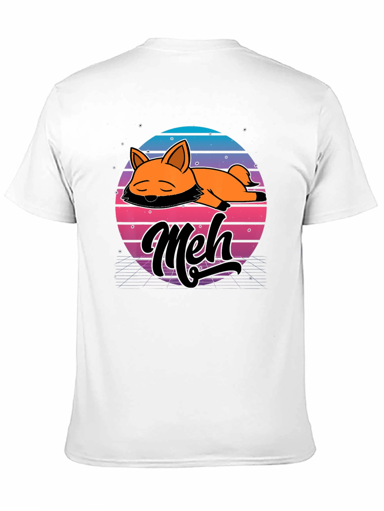 Meh Fox T-Shirt - Retro Vaporwave Style