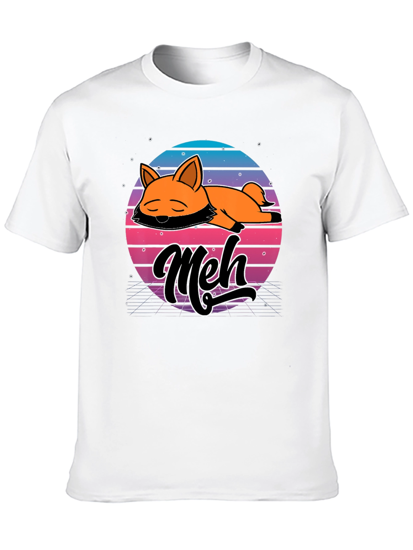 Meh Fox T-Shirt - Retro Vaporwave Style