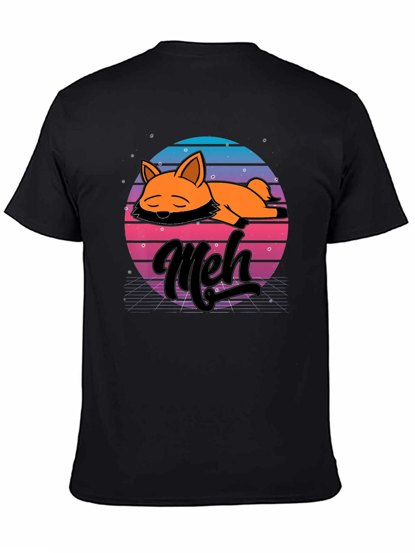 Meh Fox T-Shirt - Retro Vaporwave Style