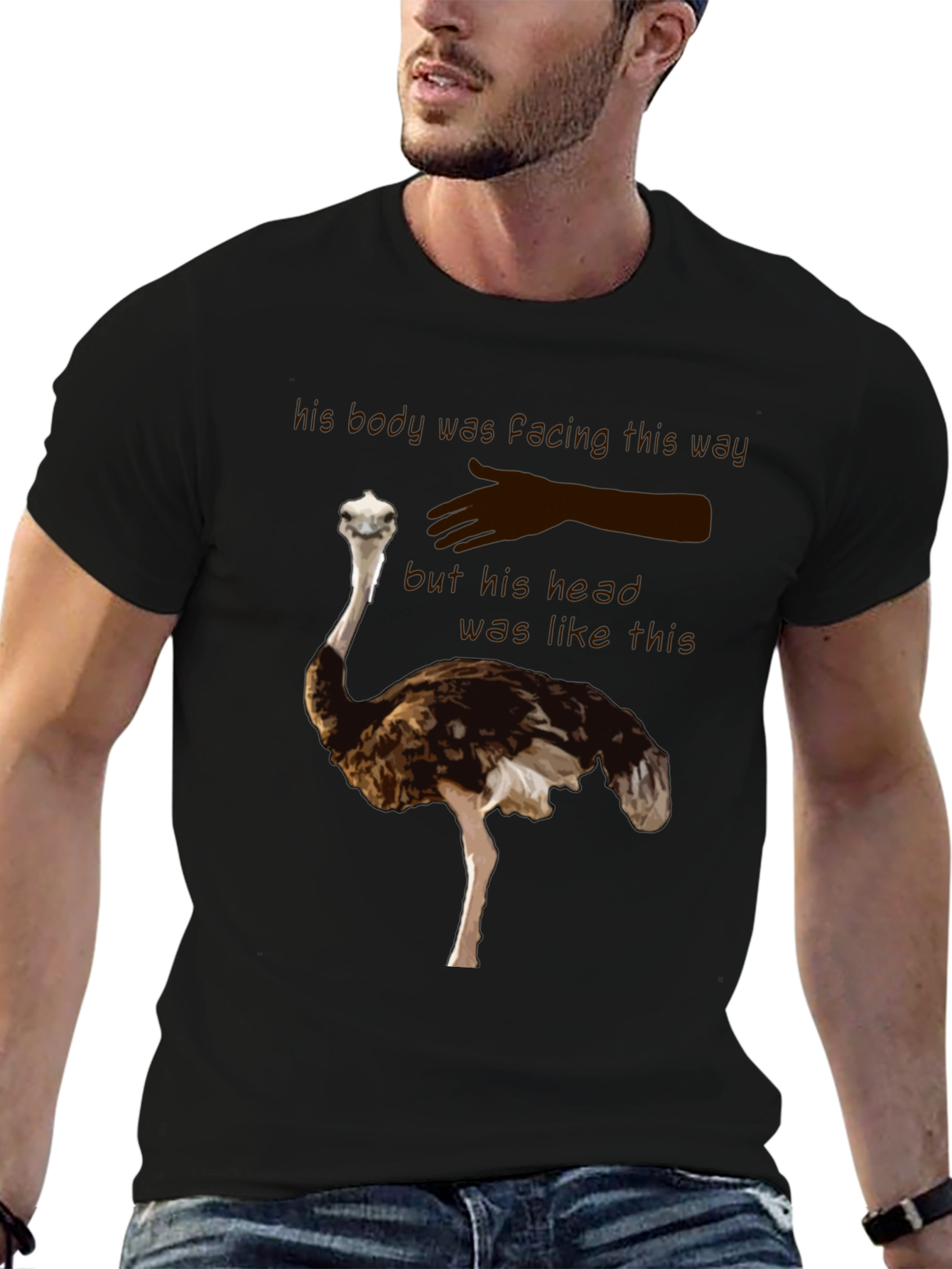 Ostrich T-Shirt - Funny Head in the Sand Tee