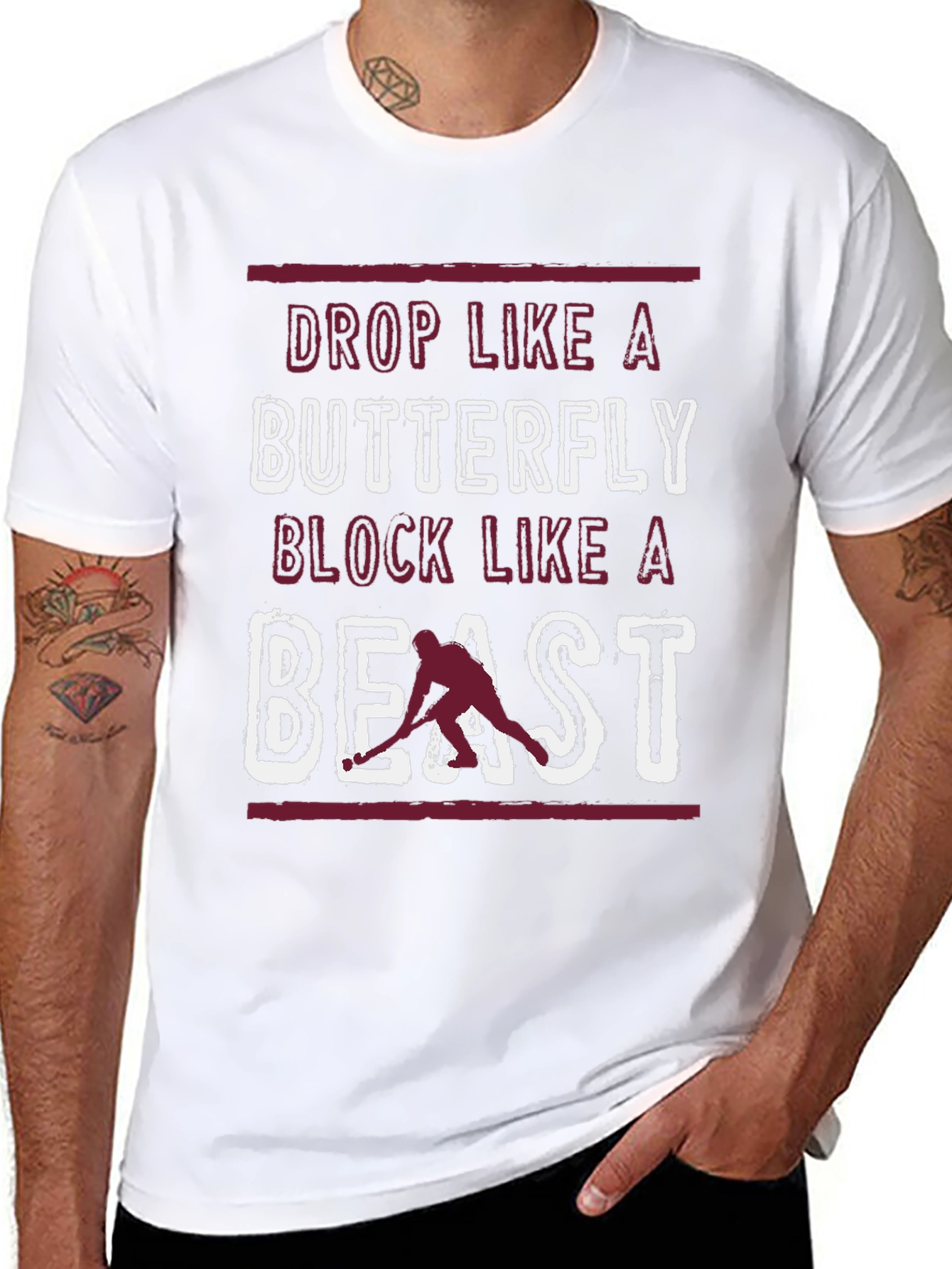 Hockey Drop Like A Butterfly Graphic Tee