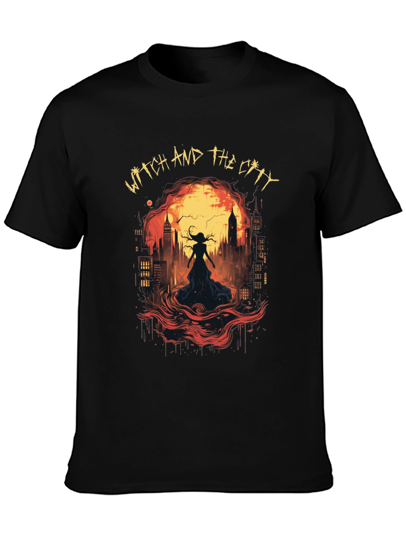 Witch and The City Black Graphic Tee