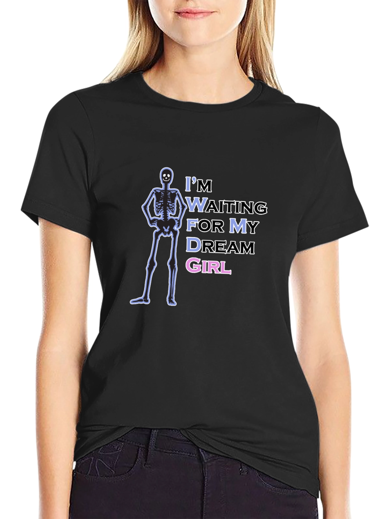 Waiting Skeleton Graphic Tee - Mens Black T-Shirt