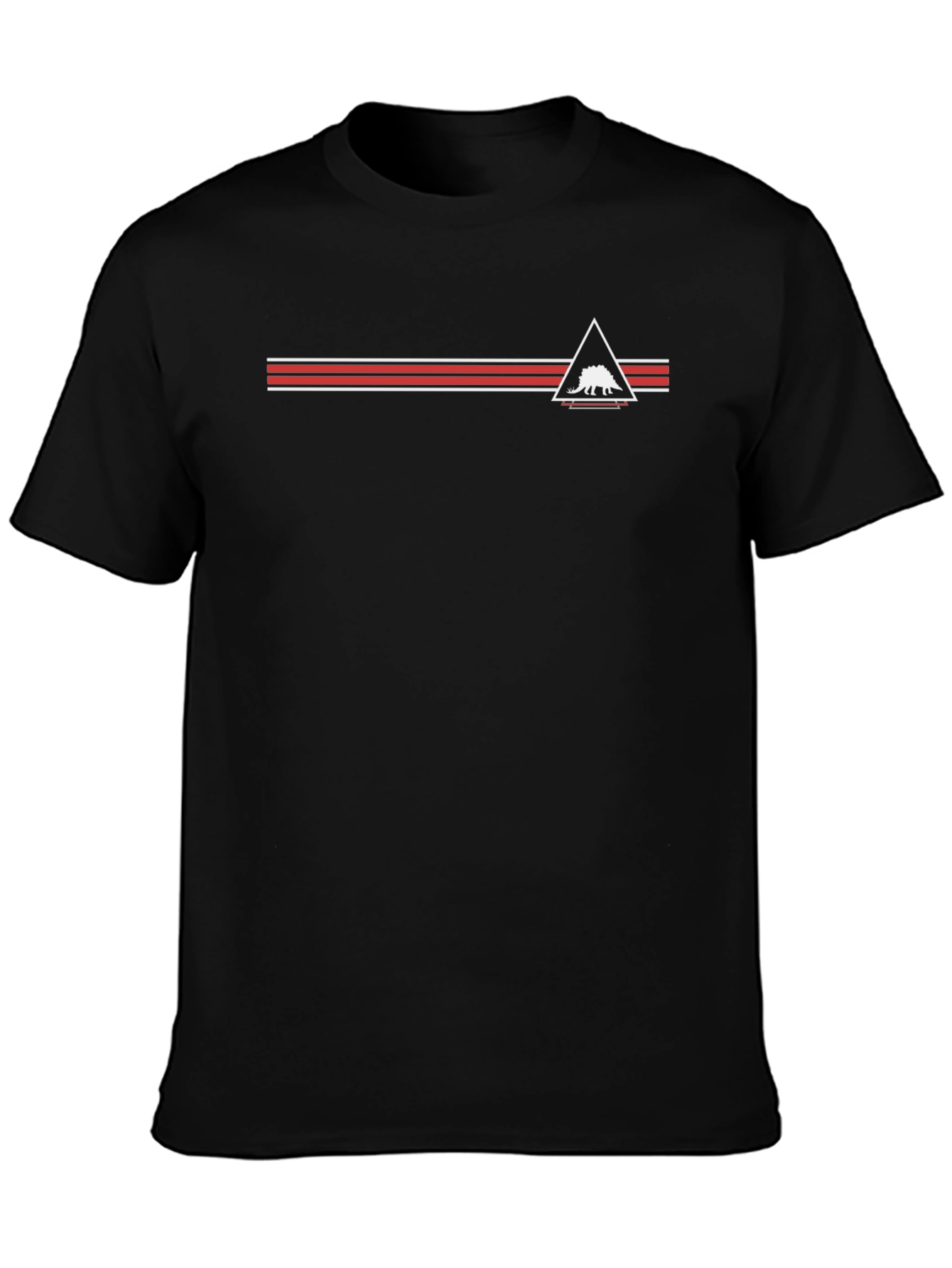 Geometric Dinosaur Graphic Tee - Mens Black T-Shirt
