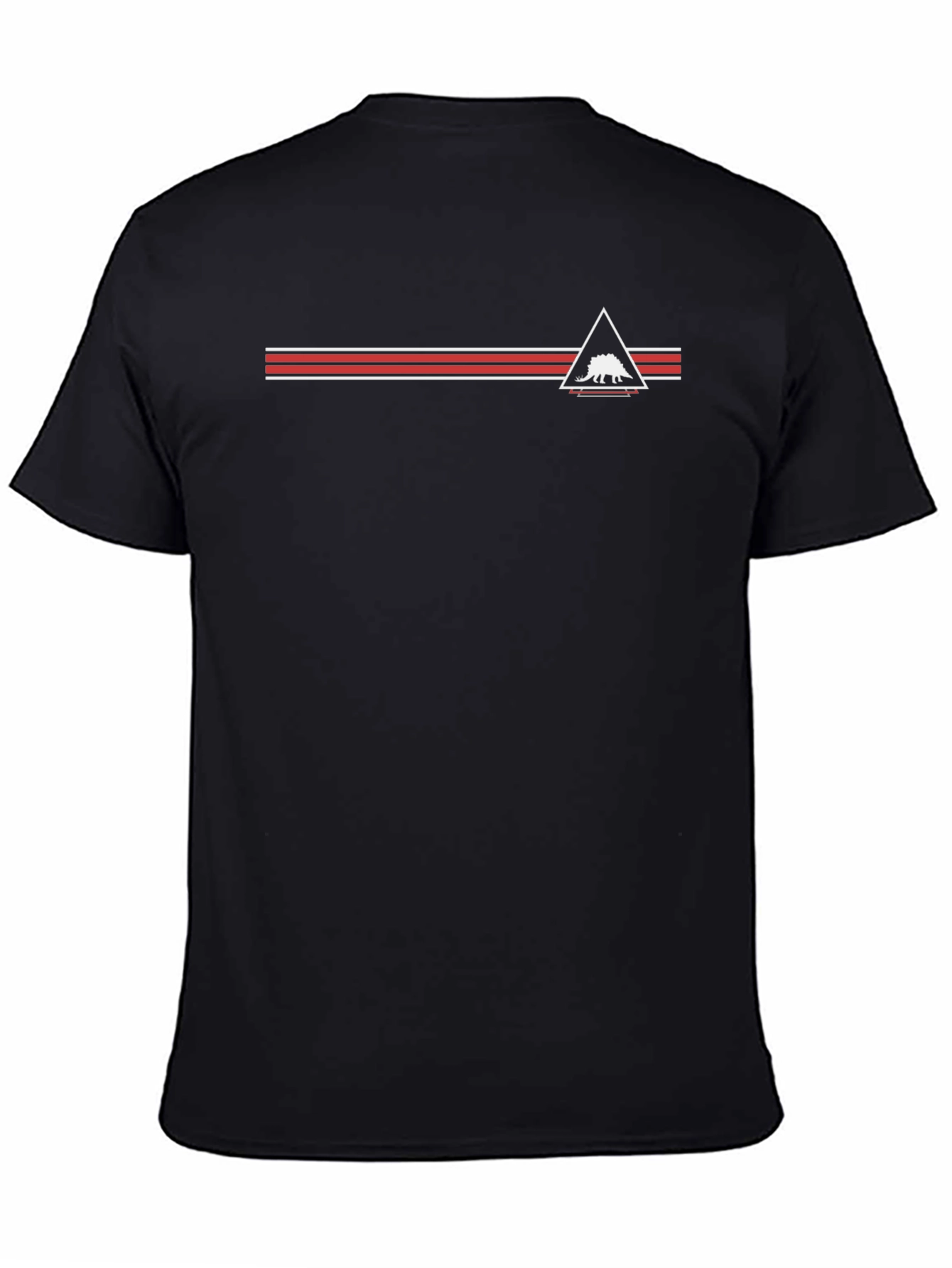 Geometric Dinosaur Graphic Tee - Mens Black T-Shirt