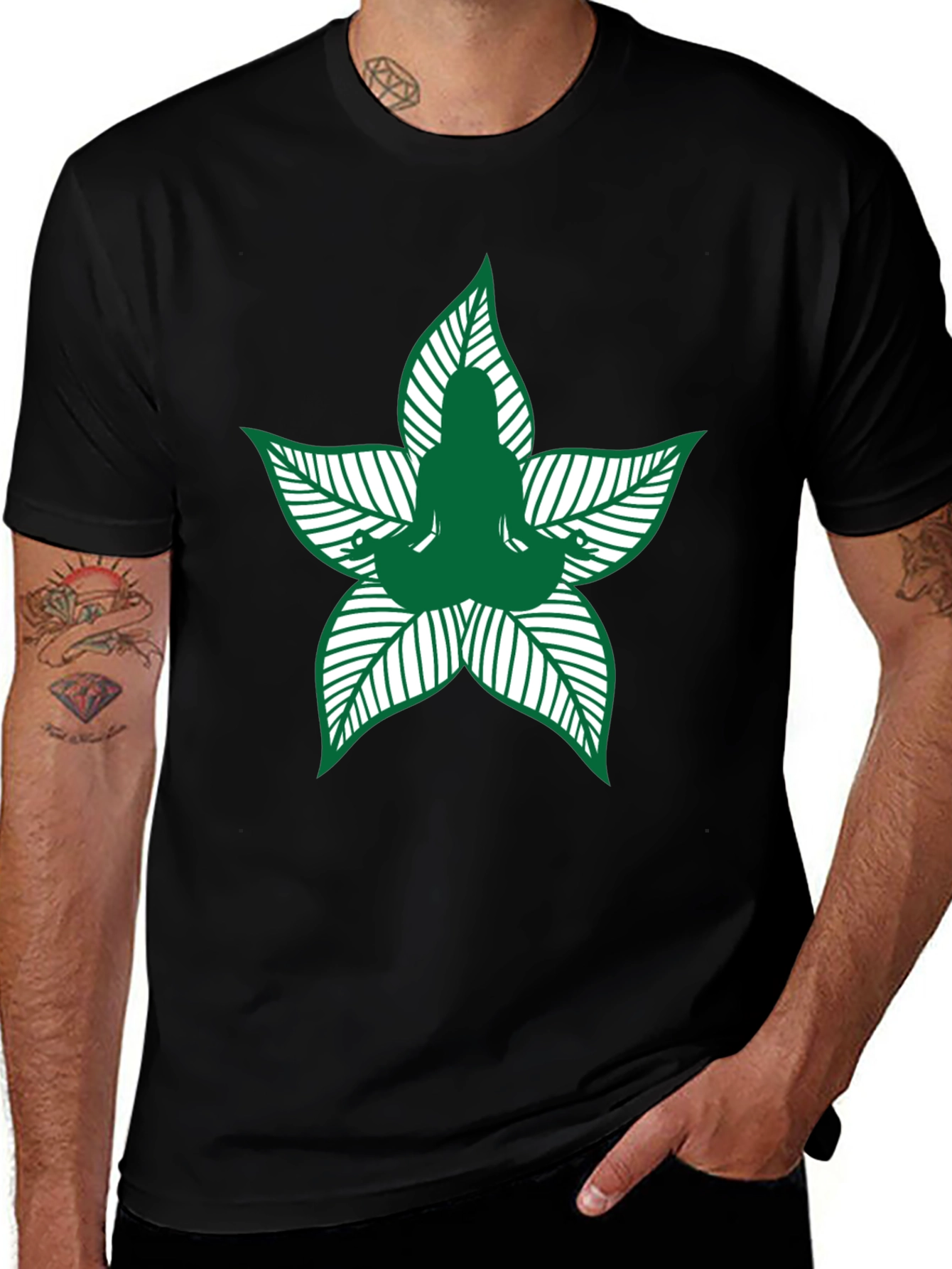Yoga Leaf Graphic Tee - Mens