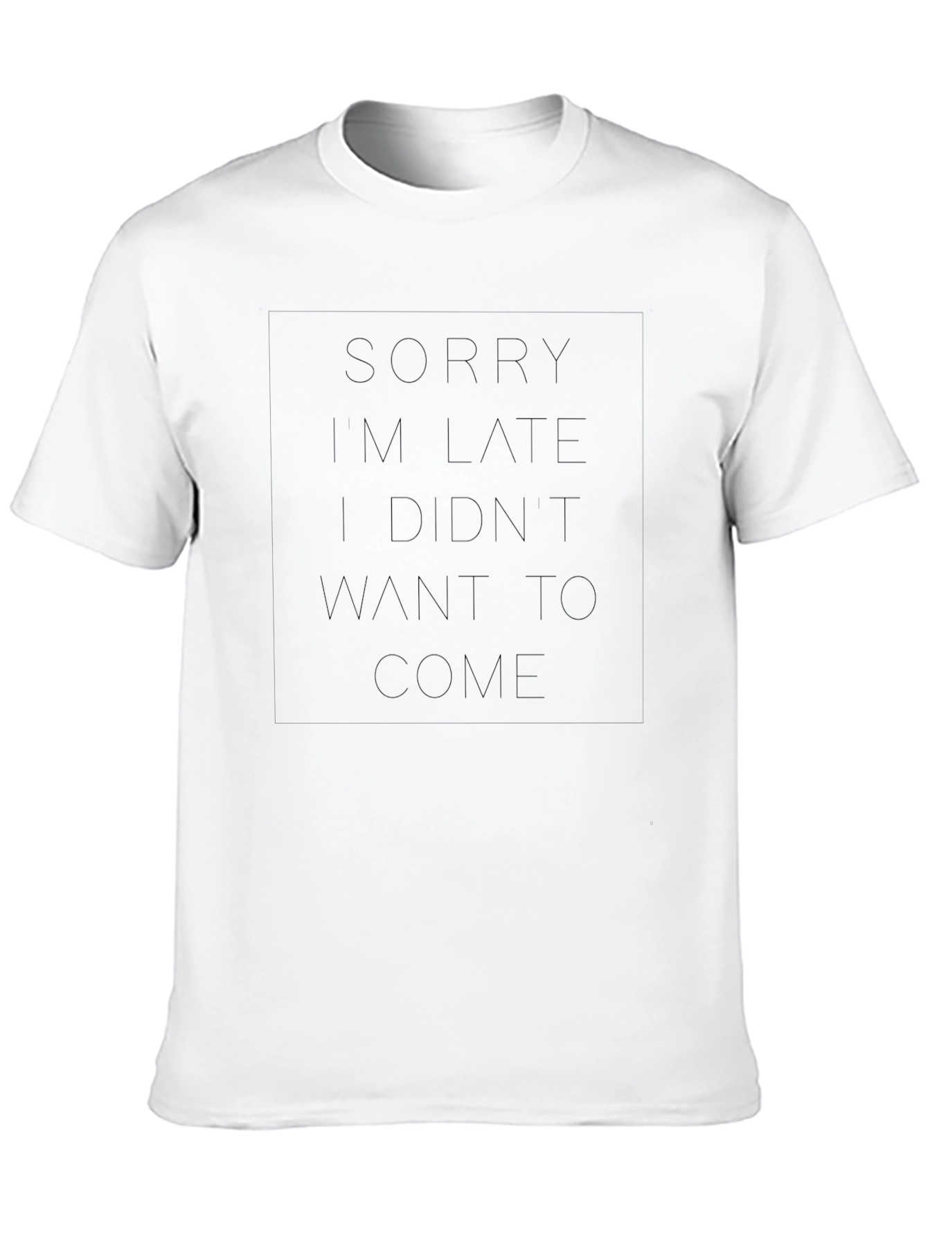 Sorry Im Late Graphic Tee - Black