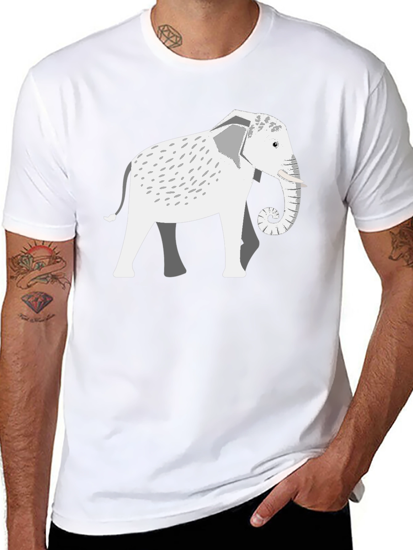 Elephant Graphic Tee - Unique Animal Design