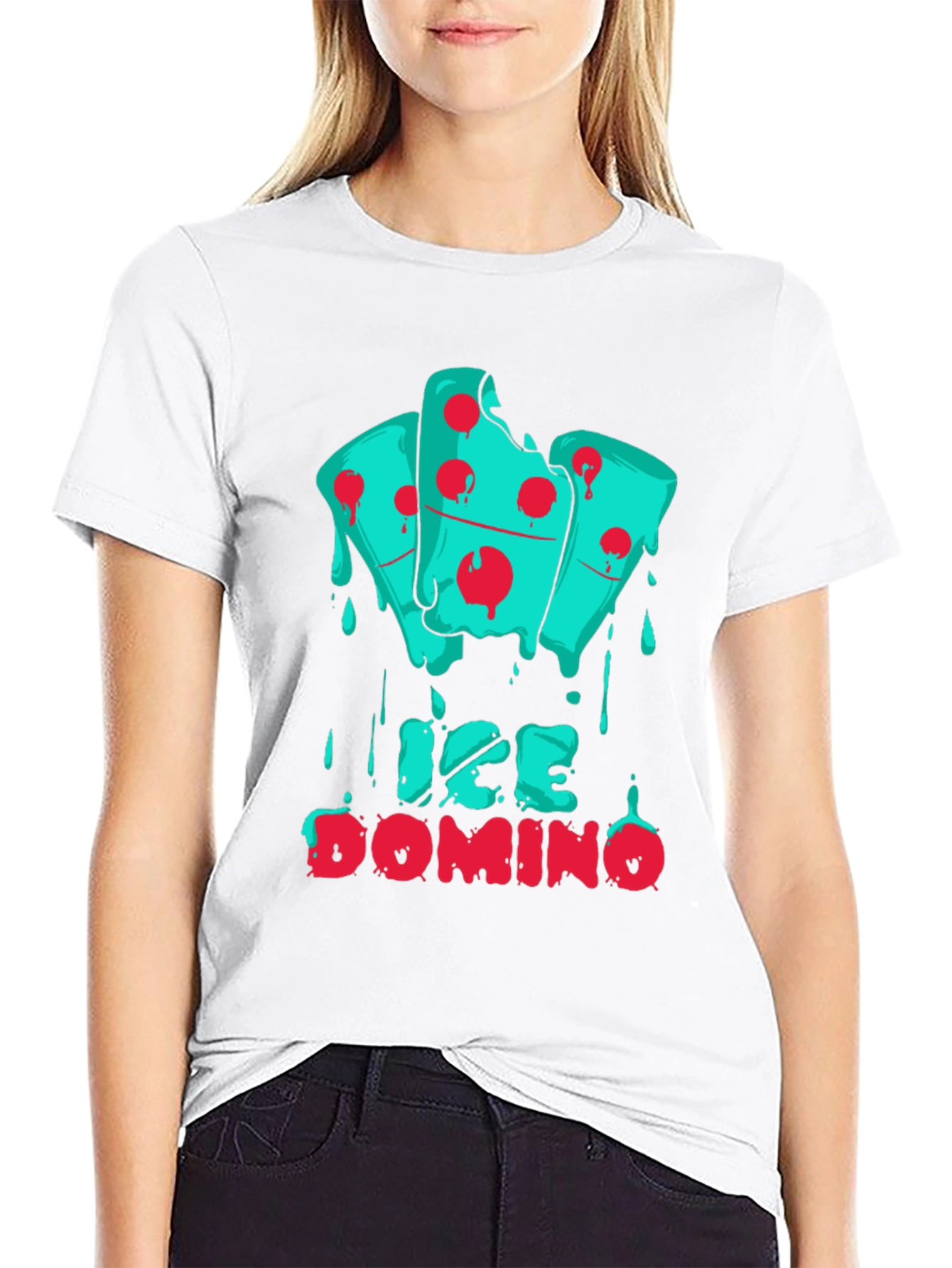 Ice Domino Graphic Print Black T-Shirt