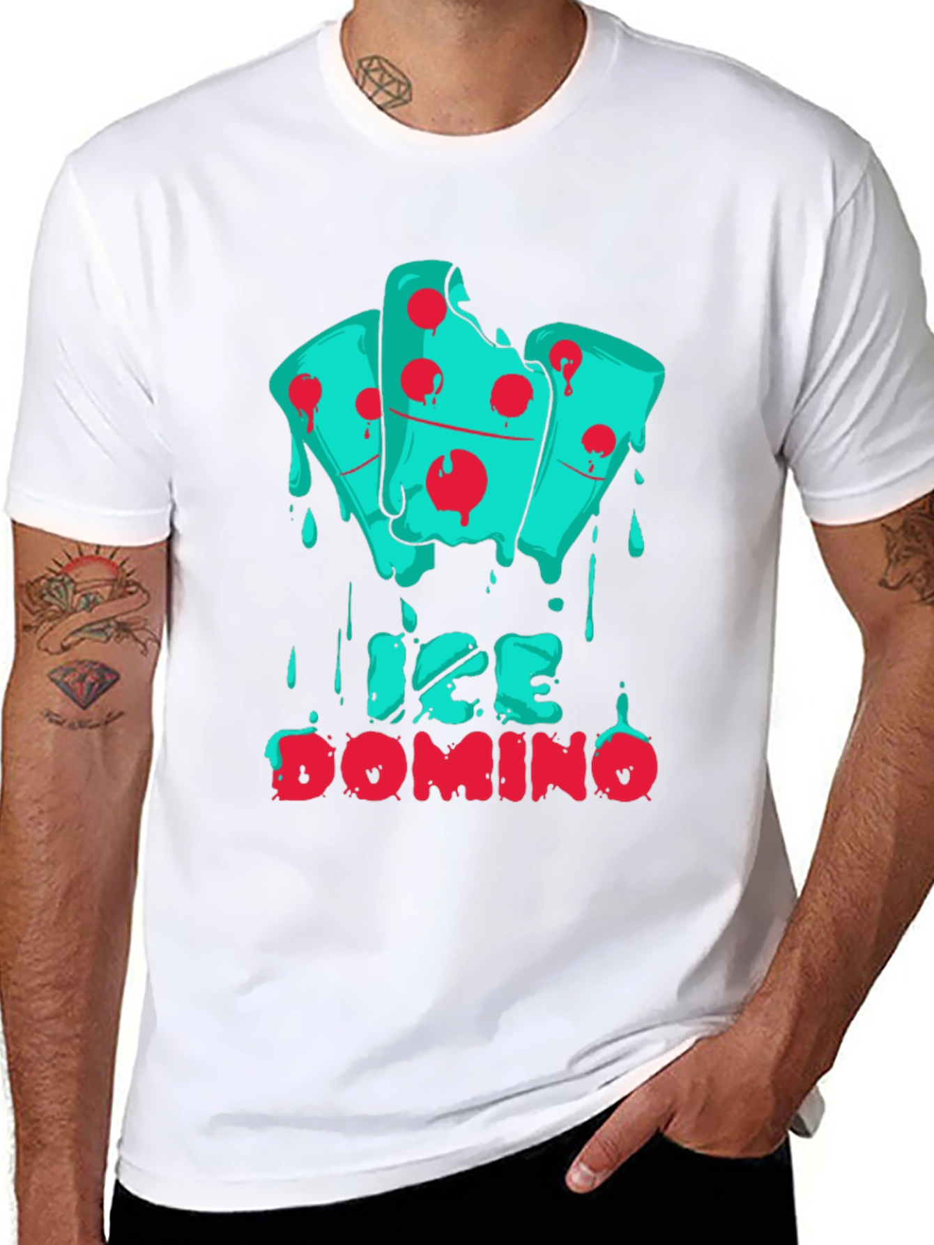Ice Domino Graphic Print Black T-Shirt